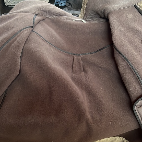Lululemon brown tweed Jacket w/ funnel collar - Picture 10 of 11